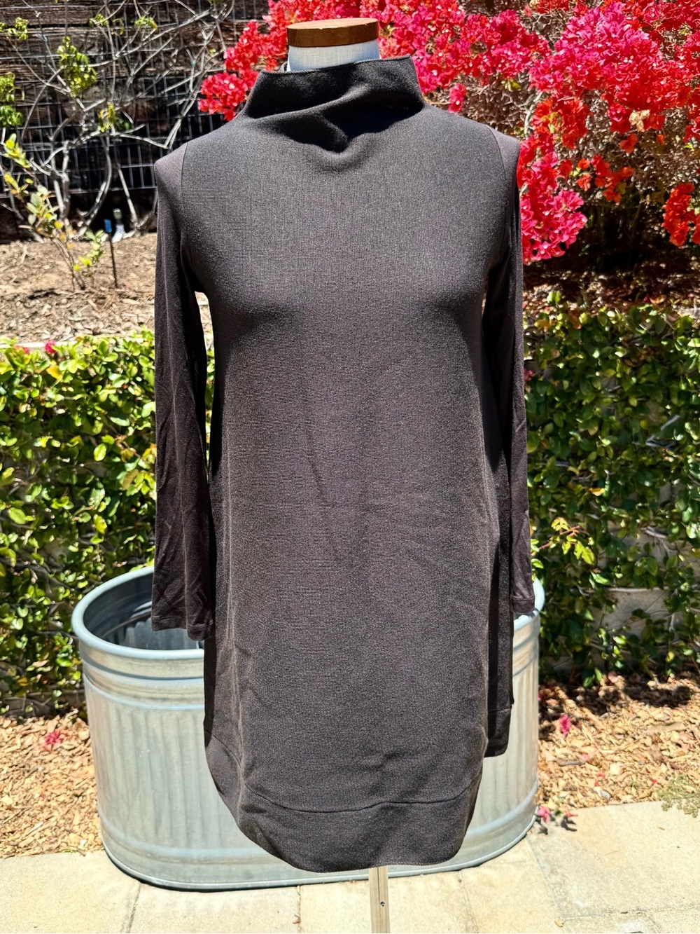 MaxMara brown funnel neck longline sweater